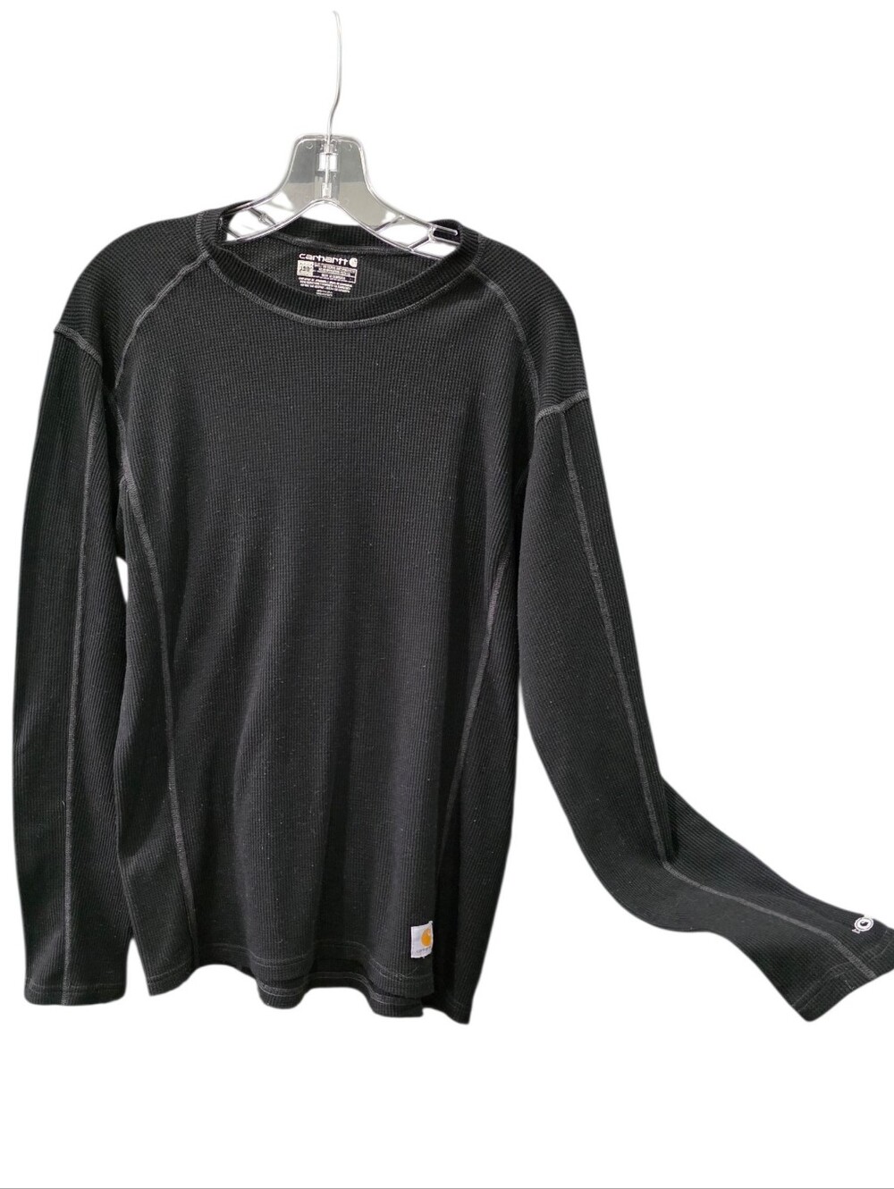 Carhartt Force Midweight Waffle Knit Thermal Top In Black Size Large